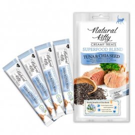 Natural Kitty Creamy Treats Tuna & Chia Seed крем-снеки для кошек ТУНЕЦ и СЕМЕНА ЧИА