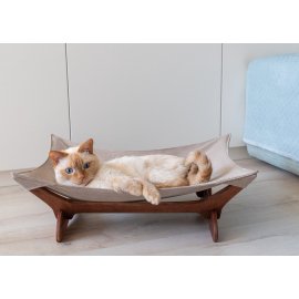 PetJoy Гамак-лежак для кота, коричневий/бежевий