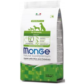 Фото - Monge Dog Monoprotein Adult All Breeds Rabbit, Rice & Potatoes сухой монопротеиновый корм для собак всех пород КРОЛИК, РИС и КАРТОФЕЛЬ