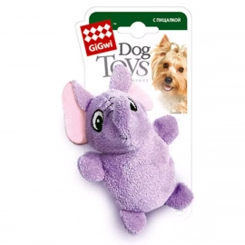 GiGwi (Гигви) Plush Dog Toys СЛОН игрушка для собак с 2-мя пищалками, 9 см