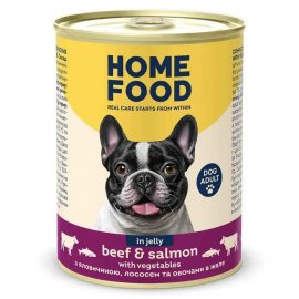 Home Food Beef & Salmon Jelly вологий корм для собак, шматочки в желе ЯЛОВИЧИНА та ЛОСОСЬ