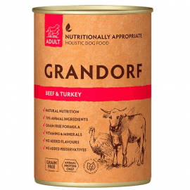 Grandorf (Грандорф) Beef & Turkey Adult консерва для собак ГОВЯДИНА и ИНДЕЙКА