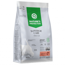 Natures Protection GRAIN FREE WHITE DOGS SALMON SMALL & MINI BREEDS беззерновой корм для дорослих собак малих порід з білою шерстю ЛОСОСЬ
