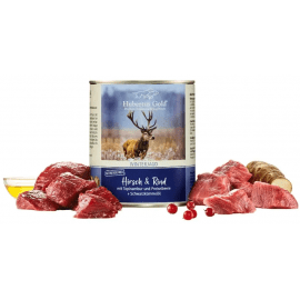 Hubertus Gold (Хубертус Голд) Venison & Beef консервы для собак ОЛЕНИНА, ГОВЯДИНА С ТОПИНАМБУРОМ И КРАСНЫМИ ЯГОДАМИ