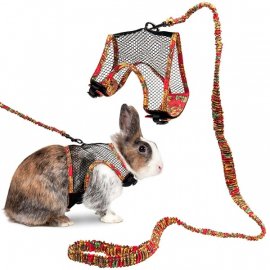Flamingo Rabbit Harness With Art Joy Leash шлейка з повідцем для кролика