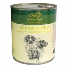Hubertus Gold (Хубертус Голд) ПТИЦА И РИС консервы для собак с маслом из зародышей пшеничных зерен