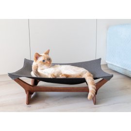 PetJoy Гамак-лежак для кота, коричневий/сірий