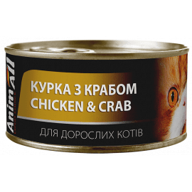 AnimAll Chicken & Crab влажный корм для кошек КУРИЦА с КРАБОМ