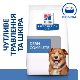 Hill's Prescription Diet Canine Derm Complete корм для собак при пищевой аллергии и атопическом дерматите ЯЙЦО и РИС