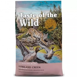 Taste of the Wild LOWLAND CREEK FELINE RECIPE беззерновой корм для кошек с жареными перепелом и уткой