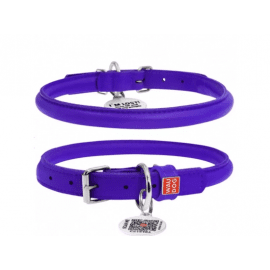 Collar WAUDOG Glamour кожаный ошейник для собак круглый, ФИОЛЕТОВЫЙ