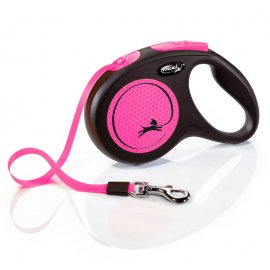 Flexi NEW NEON поводок-рулетка для собак, лента, розовый