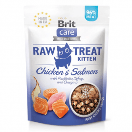 Brit Care Cat Raw Treat Kitten Freeze-dried Chicken & Salmon лакомство для котят КУРИЦА и ЛОСОСЬ Brit Care Cat Raw Treat Kitten Freeze-dried Chicken & Salmon лакомство для котят КУРИЦА и ЛОСОСЬ