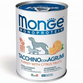 Monge Dog Monoprotein Adult Tutkey & Citrus Fruits монопротеиновый влажный корм для собак ИНДЕЙКА и ЦИТРУСОВЫЕ, паштет
