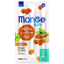 Monge Dog Gift Mobility Support Adult Trout &Turmeric лакомство для собак, стики для улучшения работы суставов ФОРЕЛЬ и БОСВЕЛИЯ