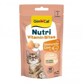 GimCat Nutri Vitamin Bites Immunity Care вітаміни для котів 12 МІЛЬТИВІТАМІНІВ та КУРКА