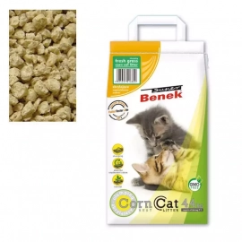 Super Benek (Супер Бенек) CORN LINE CAT LITTER FRESH GRASS кукурузный наполнитель для кошачьего туалета АРОМАТ СВЕЖЕСКОШЕННОЙ ТРАВЫ