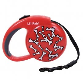 Coastal (Костал) Li'l Pals Fashionable рулетка-повідець для мініатюрних собак, червоний, кістка