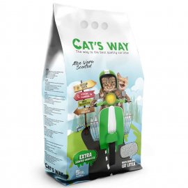 Cats Way (Кэтс Вэй) Aloe Vera комкующийся наполнитель для кошачьего туалета С АРОМАТОМ АЛОЭ, зеленый