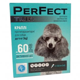 Ветсинтез PerFect Trio капли на холку від блох, клещів і глистів для собак