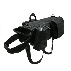 Fovis Derby Heavy Duty тактична шлея-жилет для собак із сумками для дресирування, чорна
