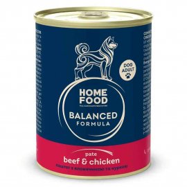 Home Food Balanced Formula Beef & Chicken Pate вологий корм для собак, паштет КУРКА та ЯЛОВИЧИНА