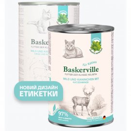 Baskerville Holistiс консерви для котів ОЛЕНИНА - КРОЛИК І КОТЯЧА М'ЯТА