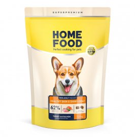 Home Food (Хоум Фуд) Dog Adult Medium Turkey & Salmon корм для собак середніх порід, здорова шкіра та блиск шерсті ІНДИЧКА та ЛОСОСЬ