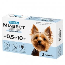 Superium Мілбест антигельмінтні таблетки для собак