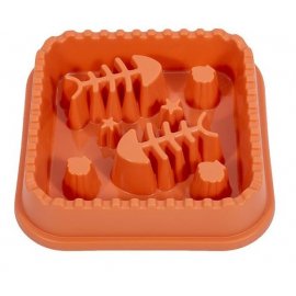WahoPet Slow Feeder миска для медленного кормления РЫБКИ, оранжевый