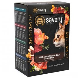 Savory (Сейворі) KITTEN POUCH with LAMB and PUMPKIN in JELLY вологий корм для кошенят, шматочки в желе ЯГНЯ та ГАРБУЗ Savory (Сейворі) KITTEN POUCH with LAMB and PUMPKIN in JELLY вологий корм для кошенят, шматочки в желе ЯГНЯ та ГАРБУЗ