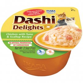 Inaba Cat Dashi Delights лакомство для кошек КУРИЦА С ТУНЦОМ И МОРСКИМ ГРЕБЕШКОМ