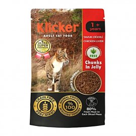 Klicker Liver Chanks in Jelly Chicken влажный корм для кошек КУРИЦА И ЛИВЕР в желе