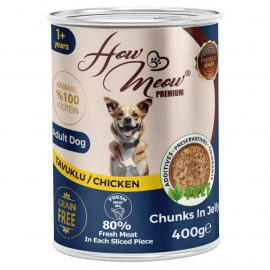 Хау МяуHow Meow Adult Dog Chicken in jelly влажный корм для собак, кусочки в желе КУРИЦА
