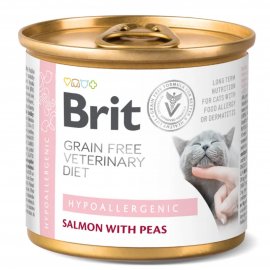 Brit Veterinary Diets Cat Grain Free Hypoallergenic Salmon & Peas консерви для кішок з харчовою непереносимістю ЛОСОСЬ та ГОРОХ