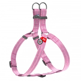 Collar WAUDOG Re-cotton с QR паспортом, шлея из восстановленного хлопка, пластиковая пряжка, РОЗОВАЯ