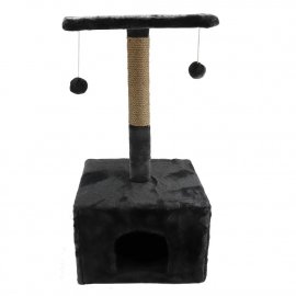 Пухнастики кігтеточка будиночок з полицею для кішок, графіт