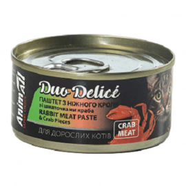 AnimAll Duo Delice Rabbit Meat Paste вологий корм для котів КРОЛИК та КРАБ, паштет