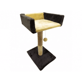 Пухнастики когтеточка столбик с диваном для кошек, шоколад с бежевым