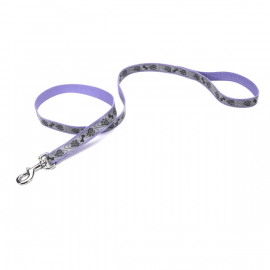 Coastal (Костал) Lazer Brite Reflective Leash светоотражающий поводок для собак, ФИОЛЕТОВАЯ КОСТЬ И ЛАПКА