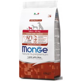 Monge Dog Monoprotein Puppy & Junior Mini Lamb & Rice сухий монопротеїновий корм для цуценят і молодих собак дрібних порід ЯГНЯТА та РИС