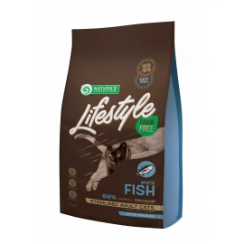 Natures Protection Lifestyle GRAIN FREE WHITE FISH STERILISED беззерновой корм для стерилизованных взрослых кошек БЕЛАЯ РЫБА