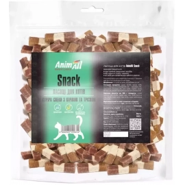 AnimAll Snack куриные снеки с уткой и треской для кошек