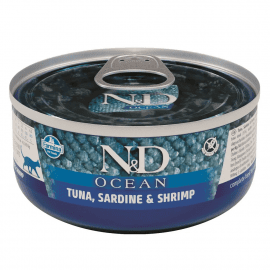 Farmina (Фармина) N&D Grain Free Ocean Tuna, Sardine & Shrimp влажный беззерновой корм для кошек ТУНЕЦ, САРДИНА и КРЕВЕТКИ Farmina (Фармина) N&D Grain Free Ocean Tuna, Sardine & Shrimp влажный беззерновой корм для кошек ТУНЕЦ, САРДИНА и КРЕВЕТКИ