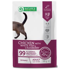 Natures Protection (Нейчез Протекшин) Urinary Adult Chicken, White Fish & Cranberry влажный корм для кошек КУРИЦА, БЕЛАЯ РЫБА и КЛЮКВА, пауч
