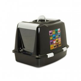 Savic (Савик) SPHINX POP-ART закрытый туалет для котов, черный