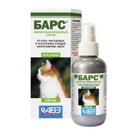 Спрей протипаразитарний «Барс» для котів