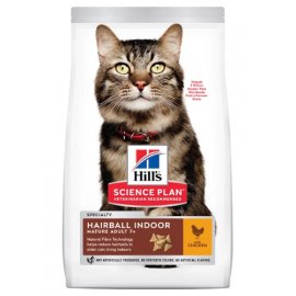 Hill's Science Plan Mature Adult 7+ Hairball Indoor корм для выведения шерсти у пожилых кошек