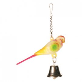 Trixie Пластиковая птичка с колокольчиком - игрушка для попугая (5309)
