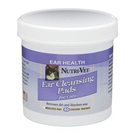 Nutri-Vet (Нутрі-Вет) Чисті вуха вологі серветки для гігієни вух котів, 90 шт.